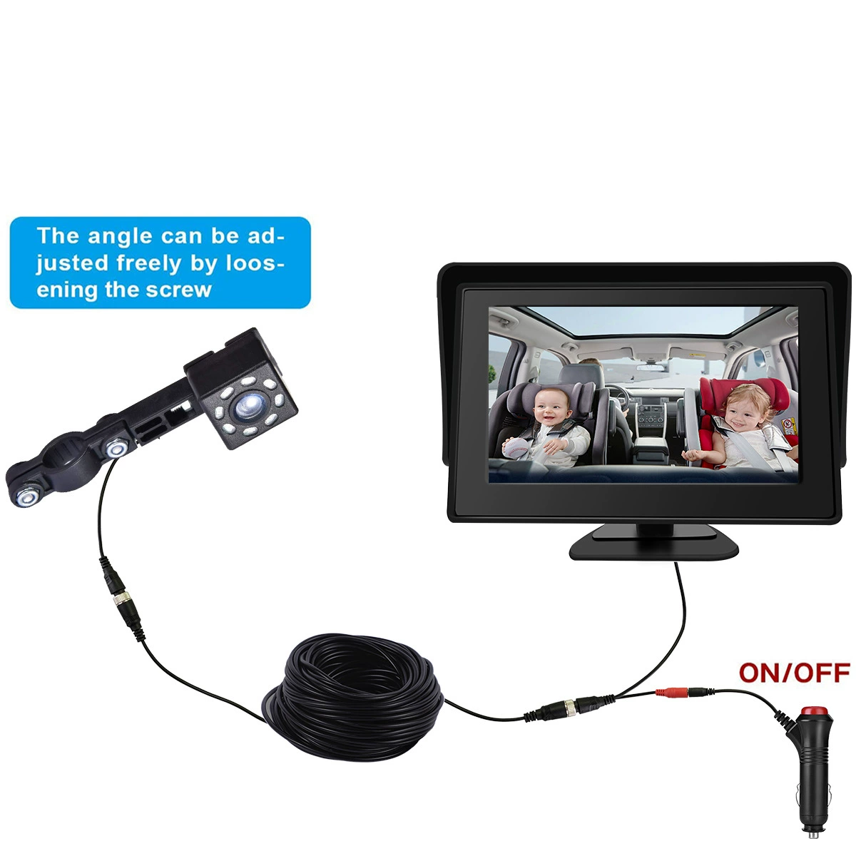 Трансграничный AliExpress 4,3-дюймовый автомобиль детское зеркало заднего вида монитор подголовник Кронштейн инфракрасная модель ночного видения