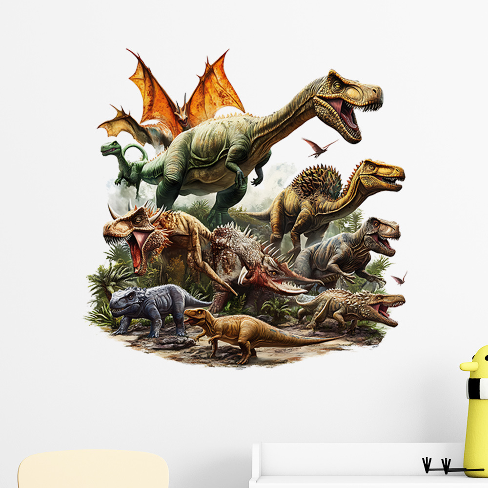 创新动物贴纸侏罗纪恐龙墙贴儿童房客厅创意个性涂鸦墙壁装饰贴画