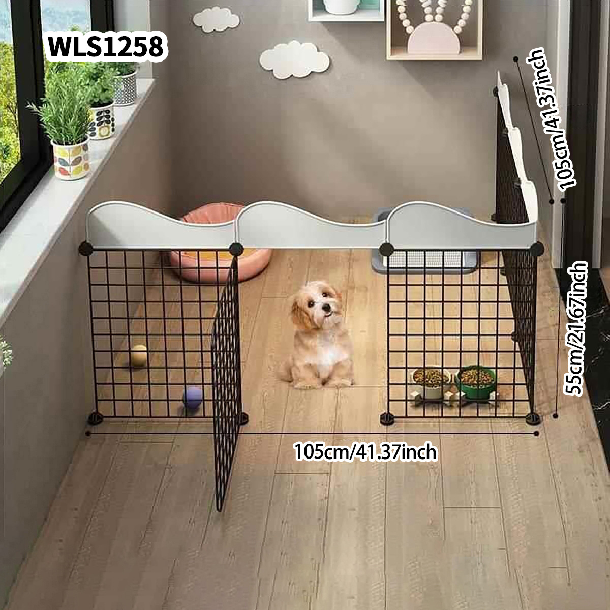狗狗围栏中小型犬隔离网狗笼自由组合泰迪室内家用栅栏幼猫护栏兔