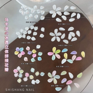 冰透立体花瓣拼花朵美甲饰品爆款彩色树脂花瓣diy穿戴甲配饰