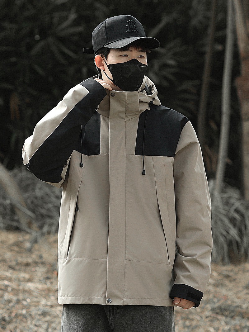 Beijia Mismo estilo primavera y otoño chaqueta impermeable a prueba de viento pareja de hombres al aire libre de una sola capa a juego ropa de montañismo de moda mujer
