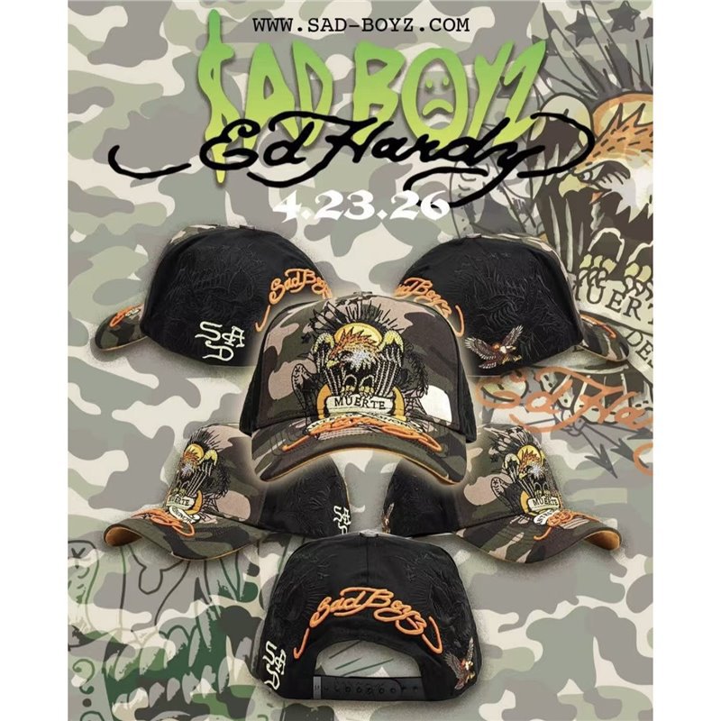 Sad Boyz Ed Hardy Cap Black Camo