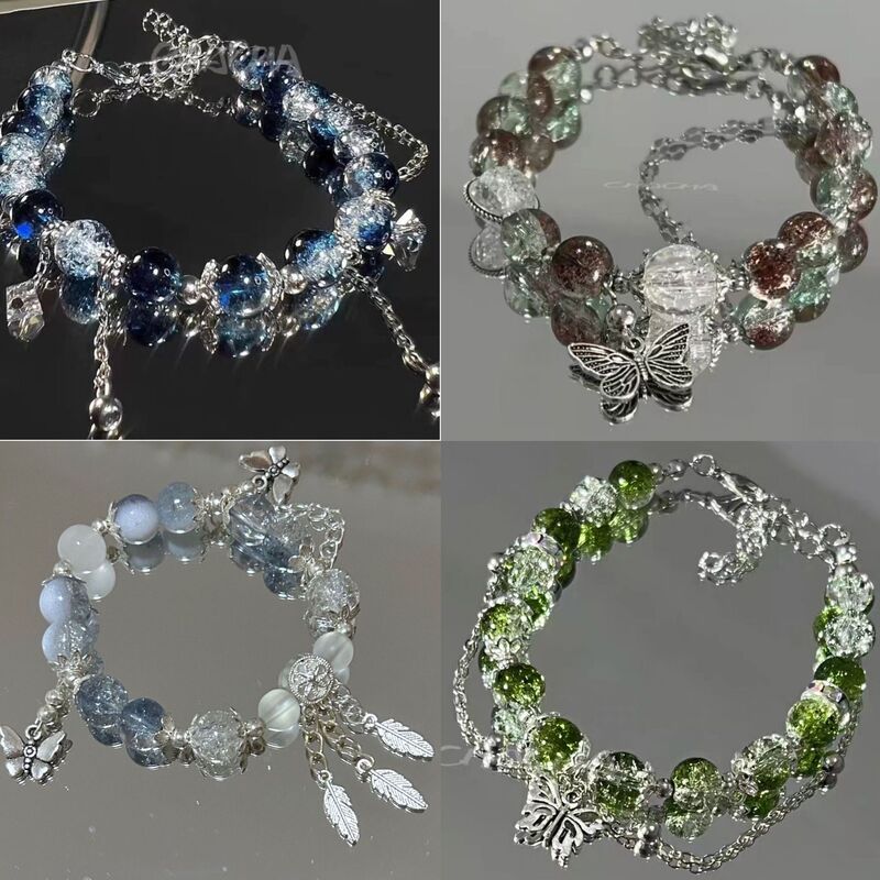 Orchid dark blue Gradient Popcorn Bracelet Female Small High Color Value Design Advanced Impression Bracelet All-match Gift Explosions