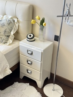 Bedside Table Small Plastic Abs Bedroom Storage Replacement Cream Style Kidsren's Drawer Cabinet Japanese Retro Cabinet