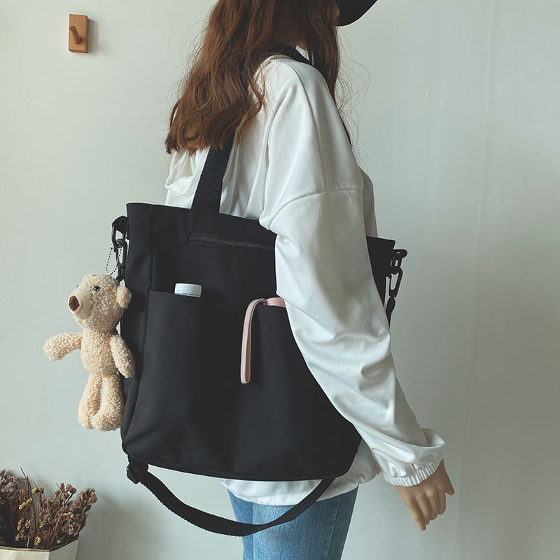 Bolsa de lona impermeable bolsa de hombro de verano para mujer bolsa de gran capacidad para mujer bolsa de mensajero para estudiantes universitarios