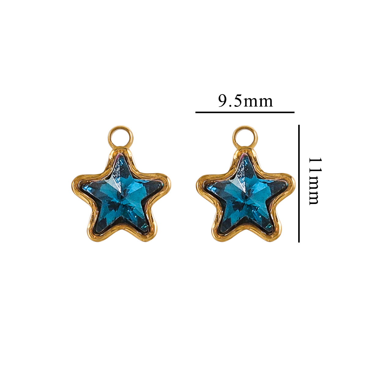 Colgante de cristal de color de acero inoxidable pentacolgante de nuevo collar colgante DIY accesorios joyería