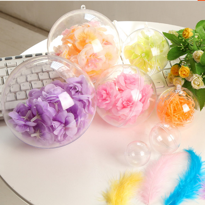 10CM透明球亞克力圓球聖誕節日DIY高透空心ps圓球節慶裝飾永生花