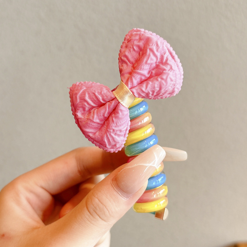 Primavera línea telefónica anillo de cabello cuerda cabeza nuevo artefacto de cabello trenzado colorido lindas estrellas burbujas trenzas adornamientos para el cabello de niños
