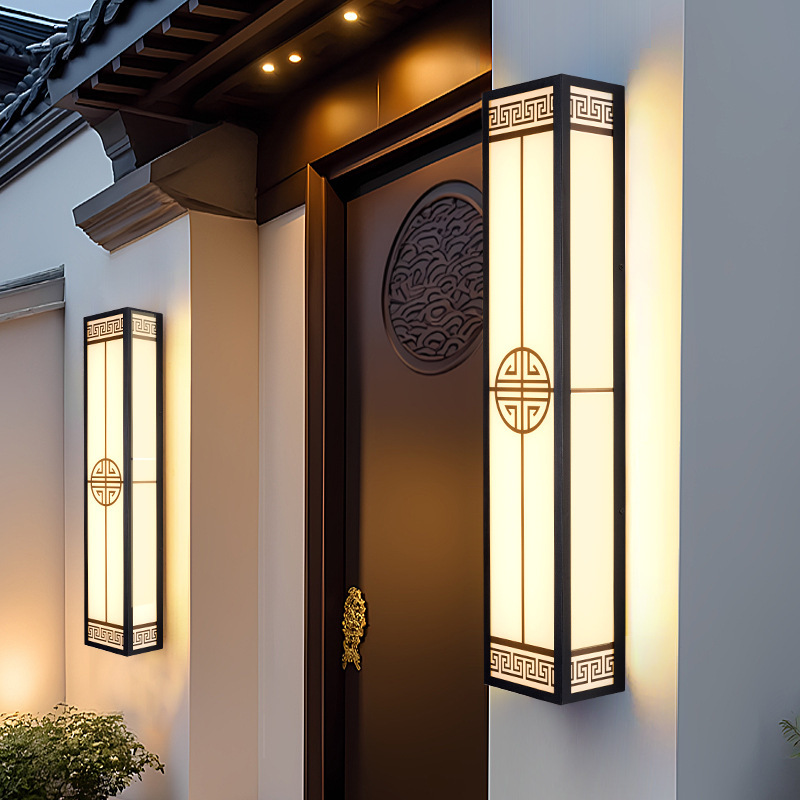 屋外ウォールランプ防水新中国風屋外中庭壁ヴィラガーデン廊下通路バルコニーゲート柱ライト|undefined