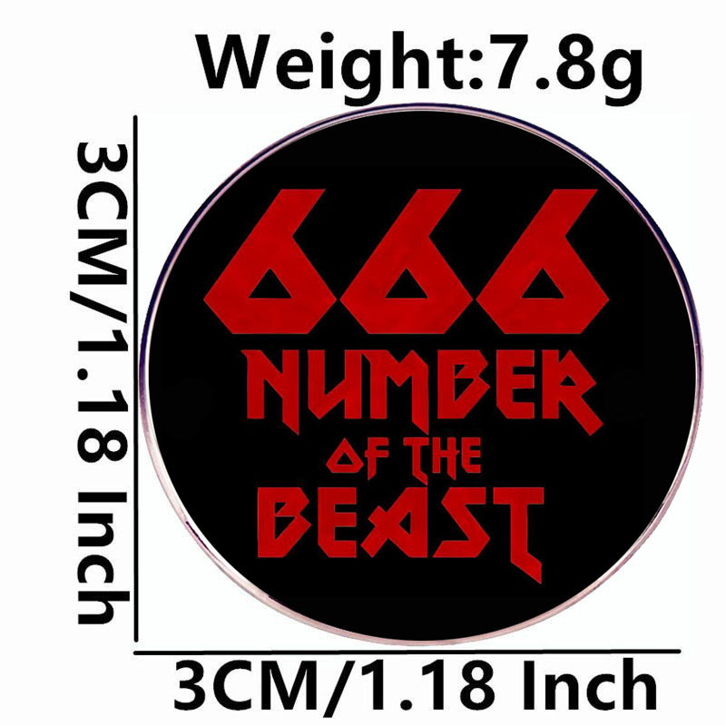 666 야수 번호 브로치 록 음악 앨범 핀 배지 금속 합금 배지 액세서리