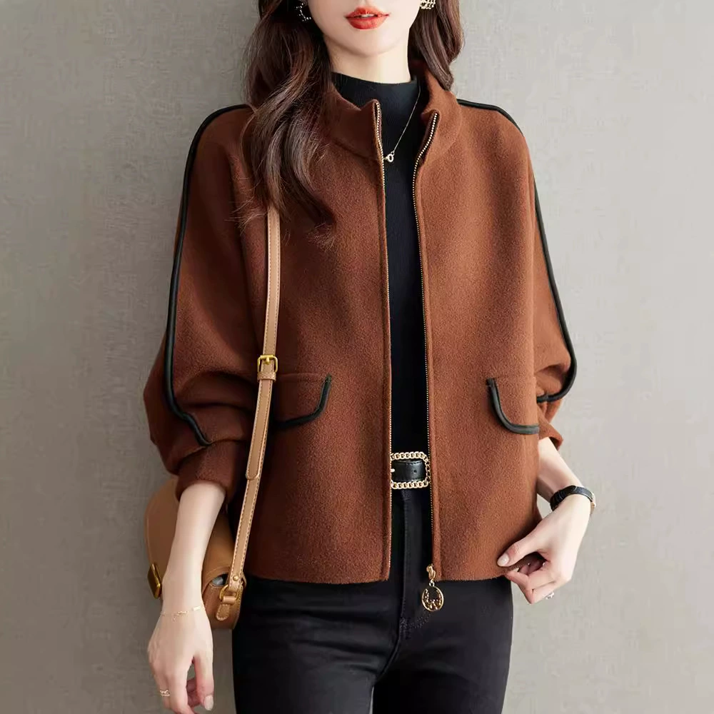 Мама осень 2024 новый темпераментный шерстяной куртка