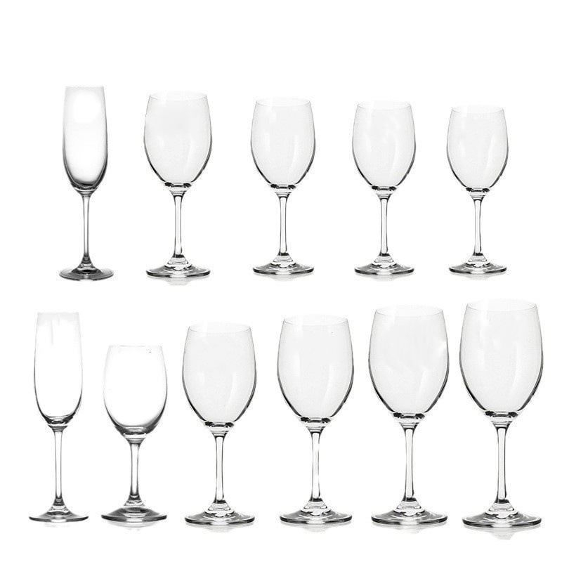 Taza de vino de cristal de pie alto taza de vino de champán taza de burbujas taza de vino extranjero conjunto de vinos logotipo imprimible al por mayor