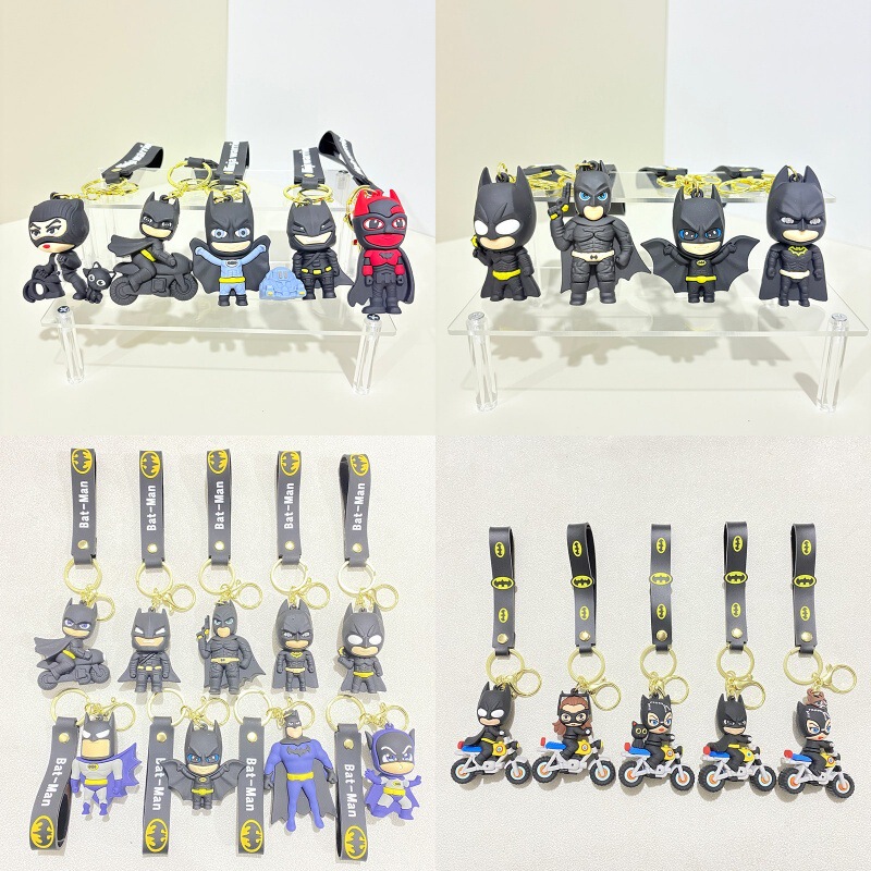 Cross-border Cartoon Batman Keychain Superhero Batman Keychain Men's and Women's Bag Accessories Small Gifts Wholesale