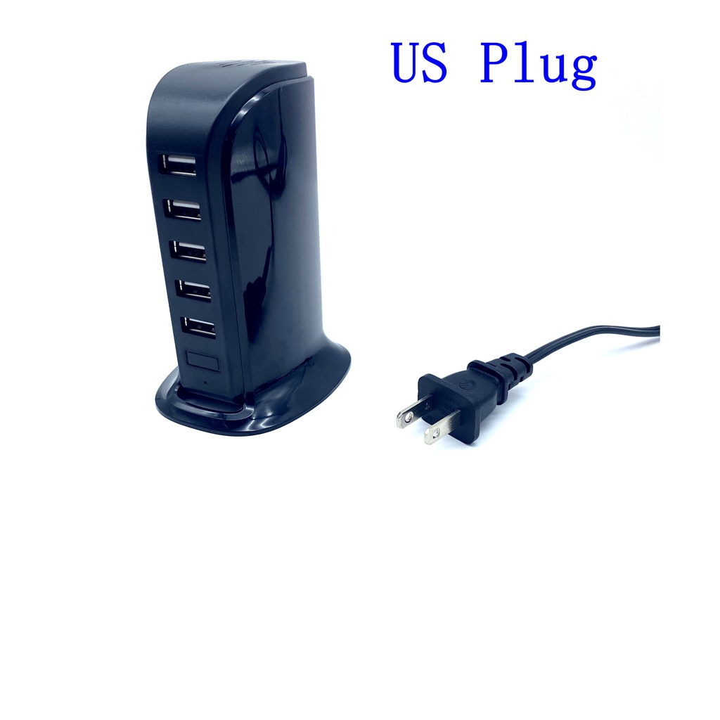 Cargador USB vertical de escritorio, 5 puertos, 5V4A 20W, cargador multipuerto de fábrica al por mayor