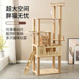 大型豪华双透明太空舱猫爬架肥猫多猫家庭猫树猫别墅攀爬架子代发