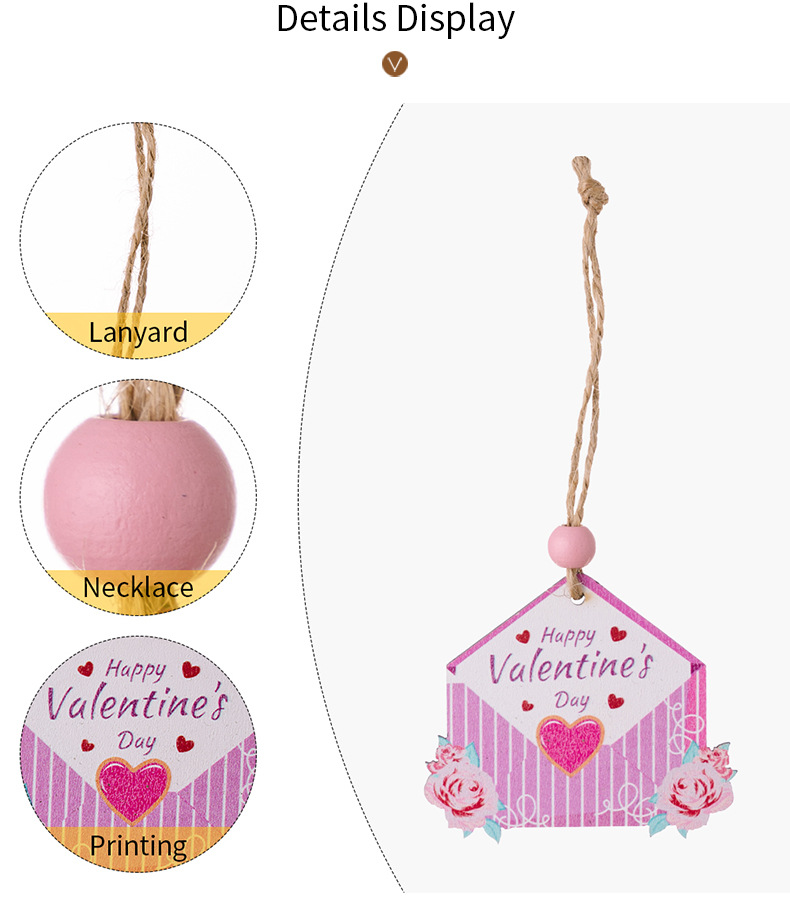 135g Weight pendant Home Textiles & Decor Type Hanging Ornaments, Decorative Props Event & Party Supplies See detail page-[15 Books in a Box] Rainbow Horse Keychain Box Quantity Holiday, Date Occasion Wood Material Valentine'S Day Festival Letter, Heart Shape Pattern Romantic Style Valentine'S Day Romantic Letter Heart Shape Wood Holiday Date Hanging Ornaments Decorative Props 2