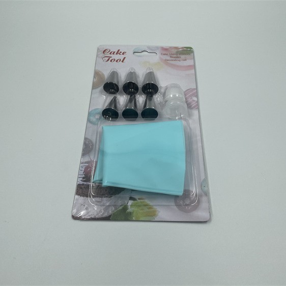 Juego de picos para tubos de acero inoxidable de 8 piezas Herramientas para brocas de crema Convertidor de bolsas pasteleras TPU Suministros para repostería