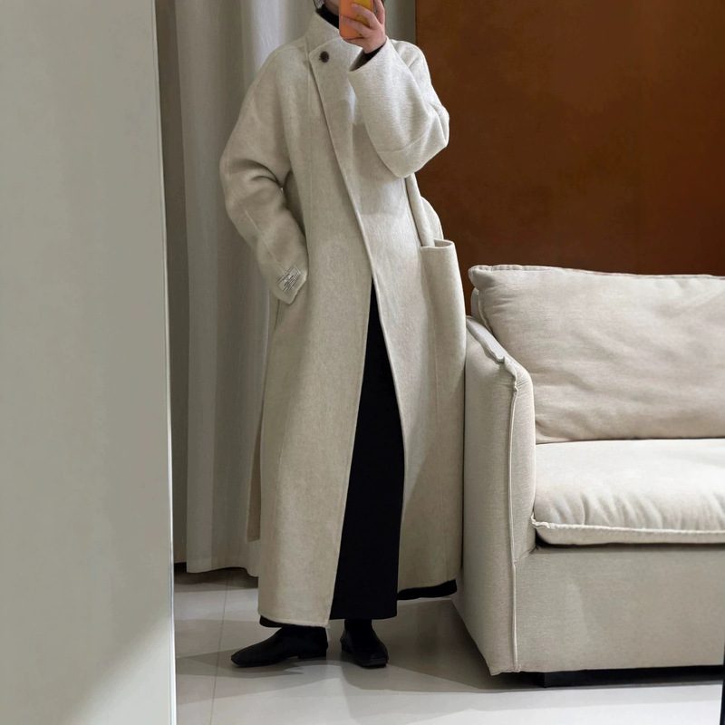 2026 Stand Collar High-End Double-Sided Wool Coat for Women, New Autumn/Winter Loose Woolen Jacket with a Luxurious Feel 2026 Stand Collar High-End Double-Sided Wool Coat for Women, New Autumn/Winter Loose Woolen Jacket with a Luxurious Feel