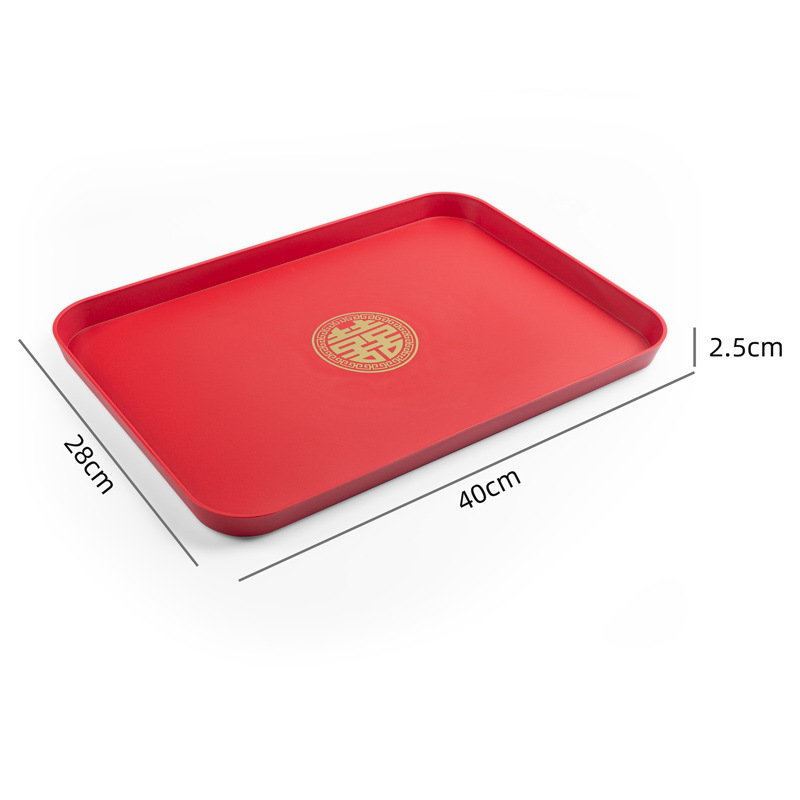 빨간 플라스틱 사각 판 40*28*2.5cm