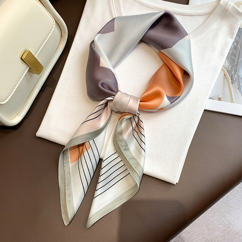 Summer printed blue decorative women's scarf women's decorative professional scarf 70x70 small square scarf