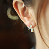 Silver needle, retro brand small earrings, silver 925 sample, Korean style, wholesale