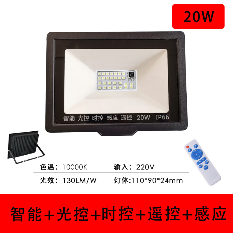 Luz de inundación controlada por luz con luz de inducción led luz de jardín de la comunidad farola al aire libre luz impermeable al aire libre luz de luz oscura de 220V