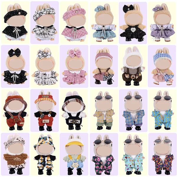 Only Clothes Are Suitable for 17cm Cloth Clothes and Pendants That Do Not Clothes. 8-Character Pattern Overalls Set