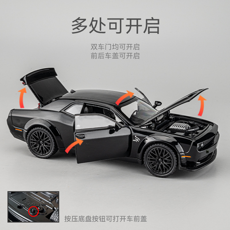 Venta caliente transfronteriza 1:32 Hellcat simulación aleación modelo de coche deportivo retorno sonido luz niño coche de juguete decoración al por mayor