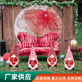 情人节庭院装饰摆件定制铁艺LOVE字母插地摆件logo印刷来图定做