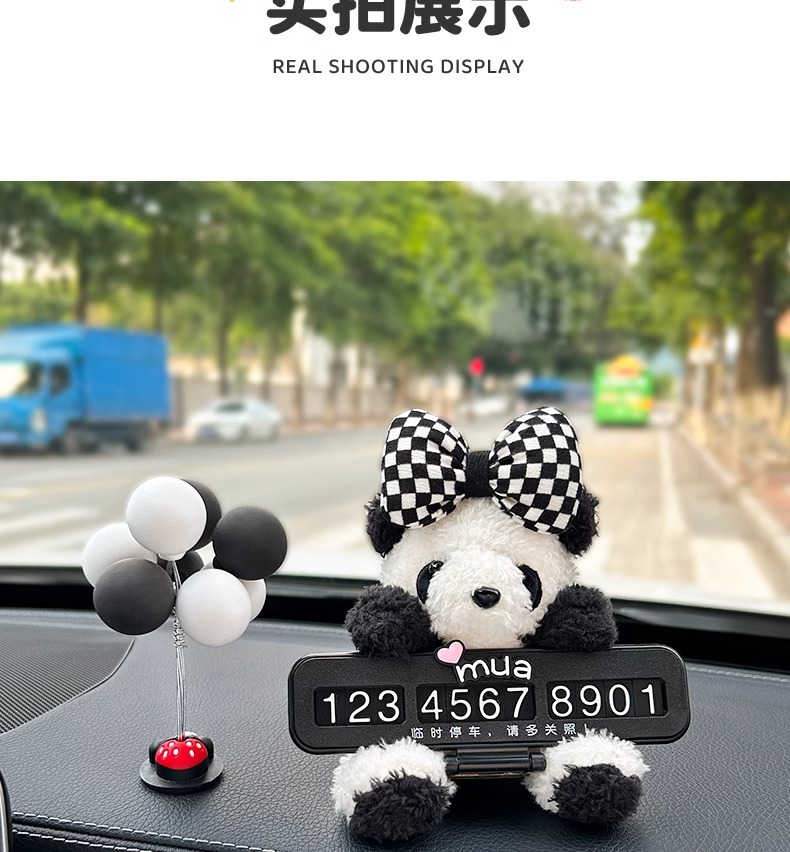 Car Temporary Parking Plate New Car Mobile Phone Number Plate Cartoon Cute Creative Car Accessories