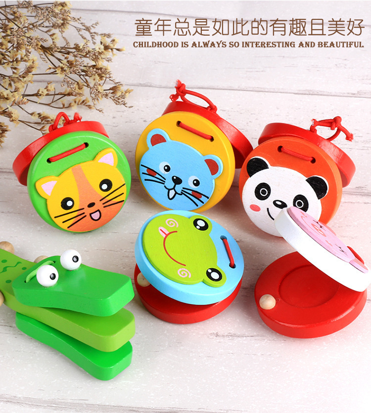 Infantil niños Orff instrumento musical caja de resonancia de dibujos animados animal cocodrilo 1 año de edad 2 bebé madera knock Board educación temprana al por mayor