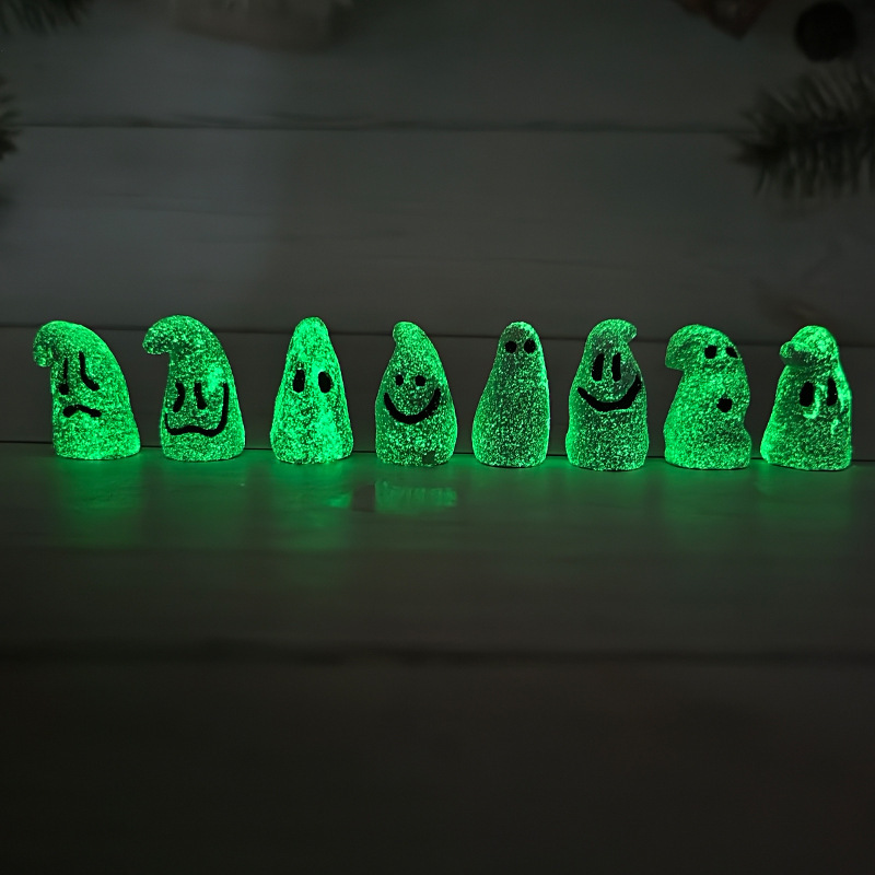 新作クリエイティブ蛍光ホワイトゴースト置物ハロウィンシーンパーティー装飾樹脂工芸家庭装飾品|undefined