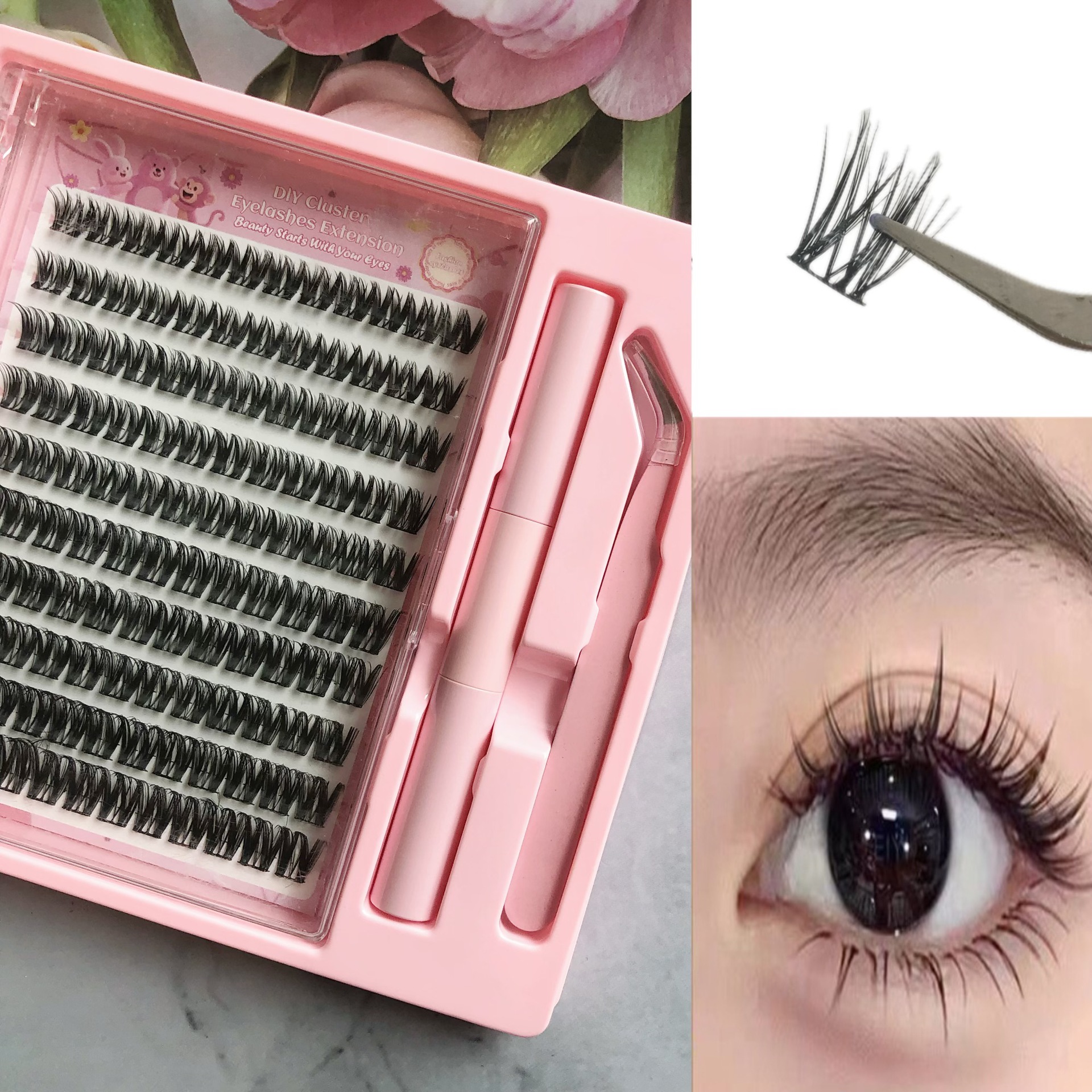 Conjunto de pestañas falsas transfronterizas de gran capacidad serie WM cómic Barbie ojos gruesos y esponjosos ojos pestañas no se cansará durante mucho tiempo