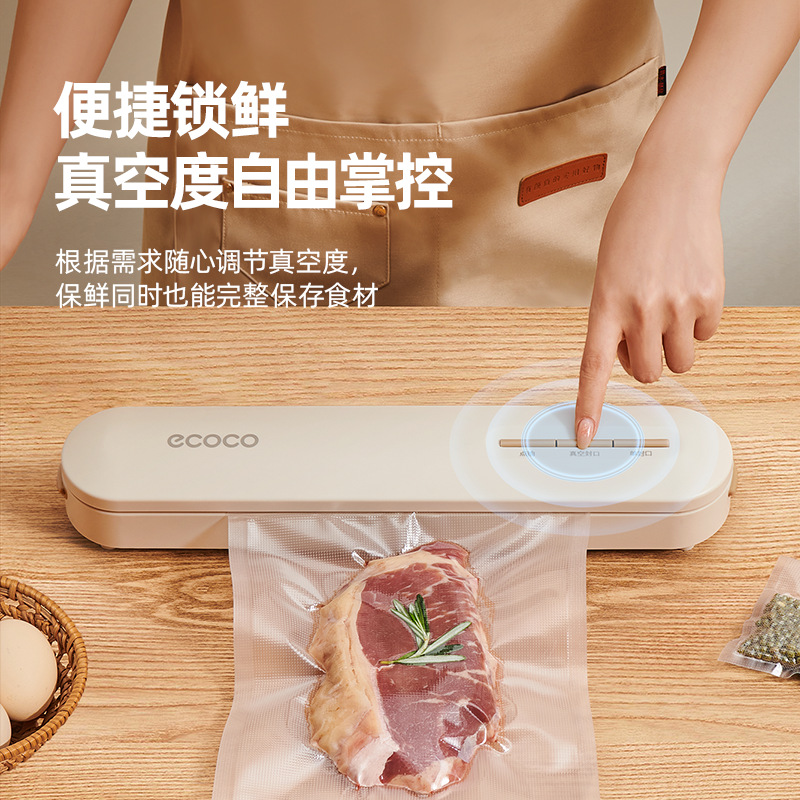 máquina de sellado de vacío ecoco pequeña máquina de bombeo de vacío de envasado de alimentos automático para el hogar máquina de sellado de plástico de preservación