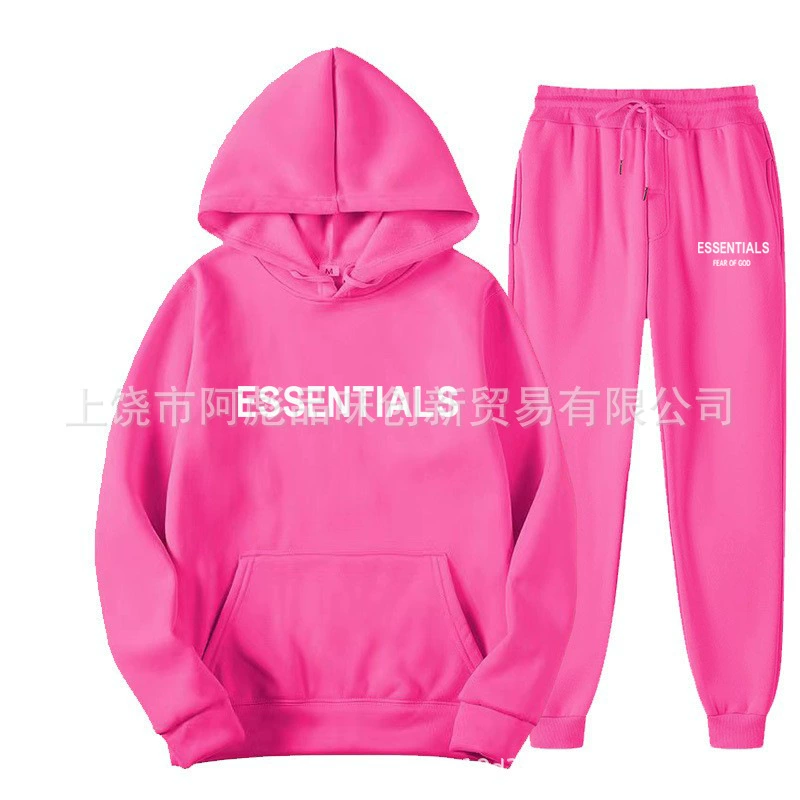 Свитшот-комплект (Fear of God ESSENTIALS) унисекс с двойной линией и бархатной худи & джоггеры, размеры S–XXXL