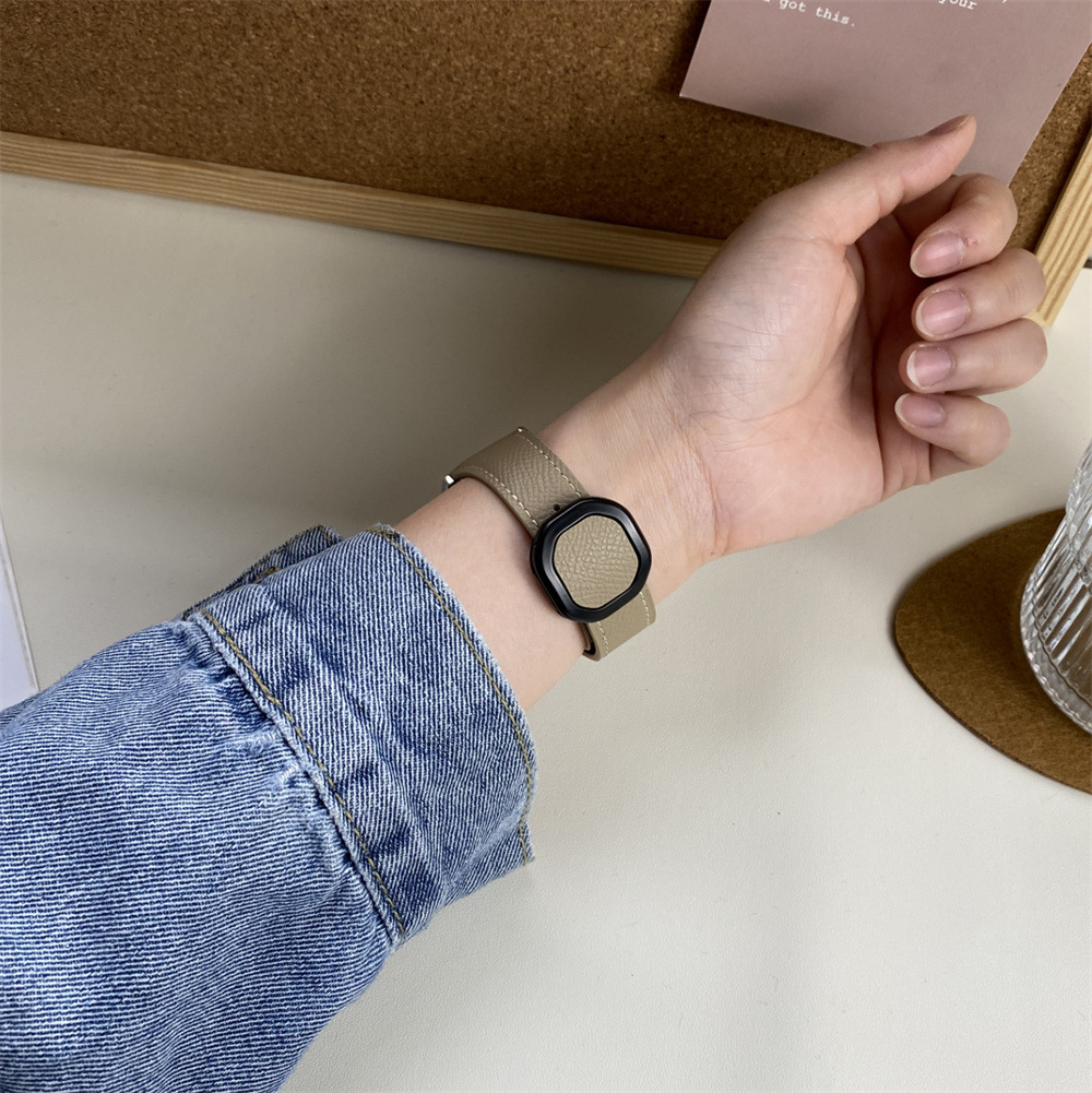 Sobib Samsungi ja Huawei moodsa stiiliga kellarihmadele, 20 mm ja 22 mm, Nautiluse magnetilise kokkupandava pandlaga nahast kellarihmadele._voghion.com