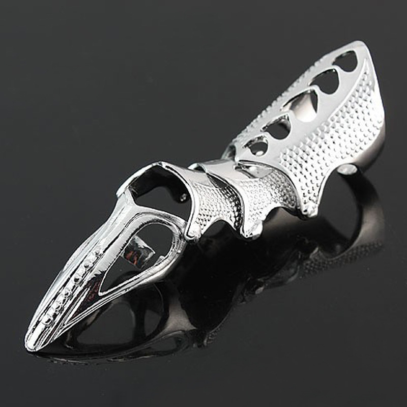 Jewelry Manufacturers Supply European and American Retro Punk Cool Pointed Long Joint Rings Four-Section Rings