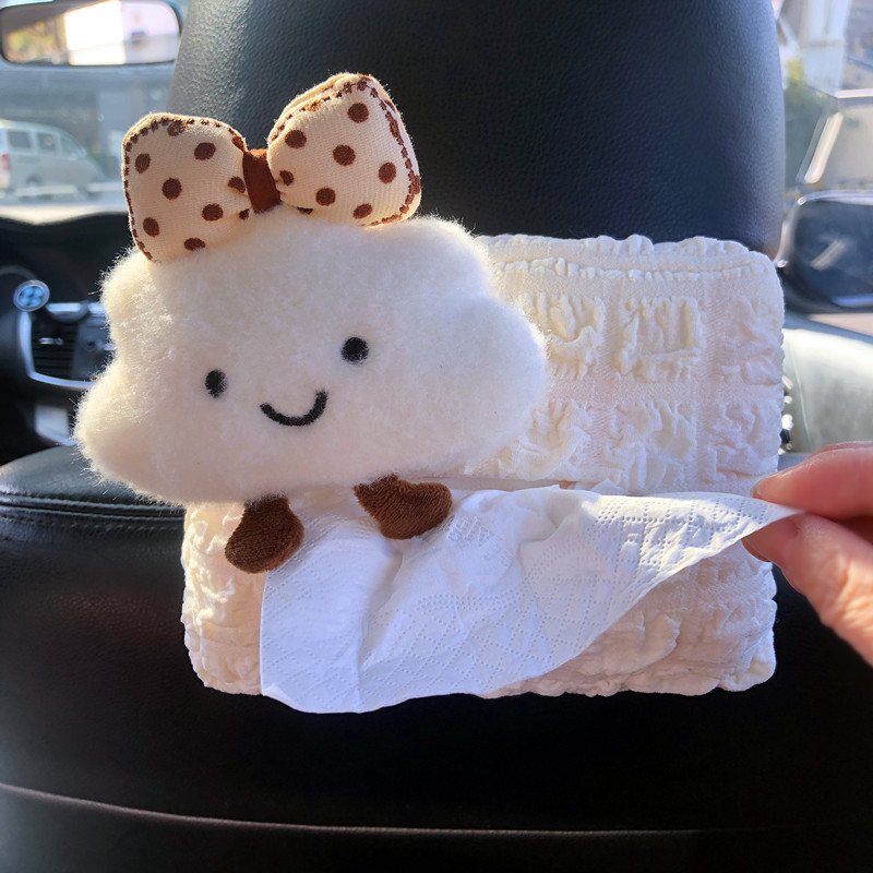 2026 New Model Car Tissue Box, Plush Hanging Type, Universal, Car Interior Accessories, Wholesale from Manufacturer, Cross-Border Dropshipping