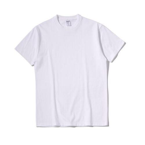320g Heavyweight American Style Men's Loose Fit Short Sleeve Round Neck Base Shirt Women's Drop Shoulder White Casual Inner Top
