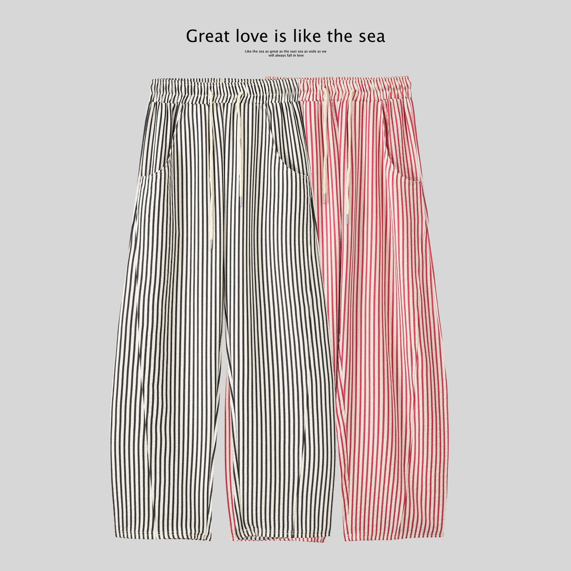 Vertical Stripe Banana Pants Women's Summer New Loose Slimming Casual Outer Wear Narrow Wide-leg Pants