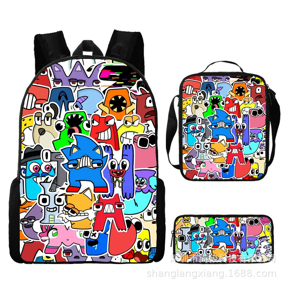 Amazon Backpack Letter Legend Cartoon Digital Printing Primary and Middle School Bag Alphabet Lore shoulder bag
