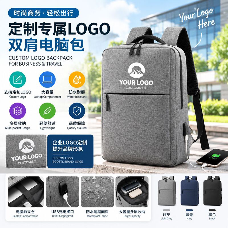 Backpack Men's Backpack Customized Logo Printed Laptop Bag 16inch Business Travel Men's Commuting School Bag Backpack Men's Backpack Customized Logo Printed Laptop Bag 16inch Business Travel Men's Commuting School Bag