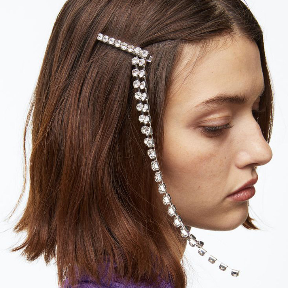 Cross-border New Tassel Rhinestone Hair Chain European and American Fashion Ethnic Music Party Headwear Hair Chain