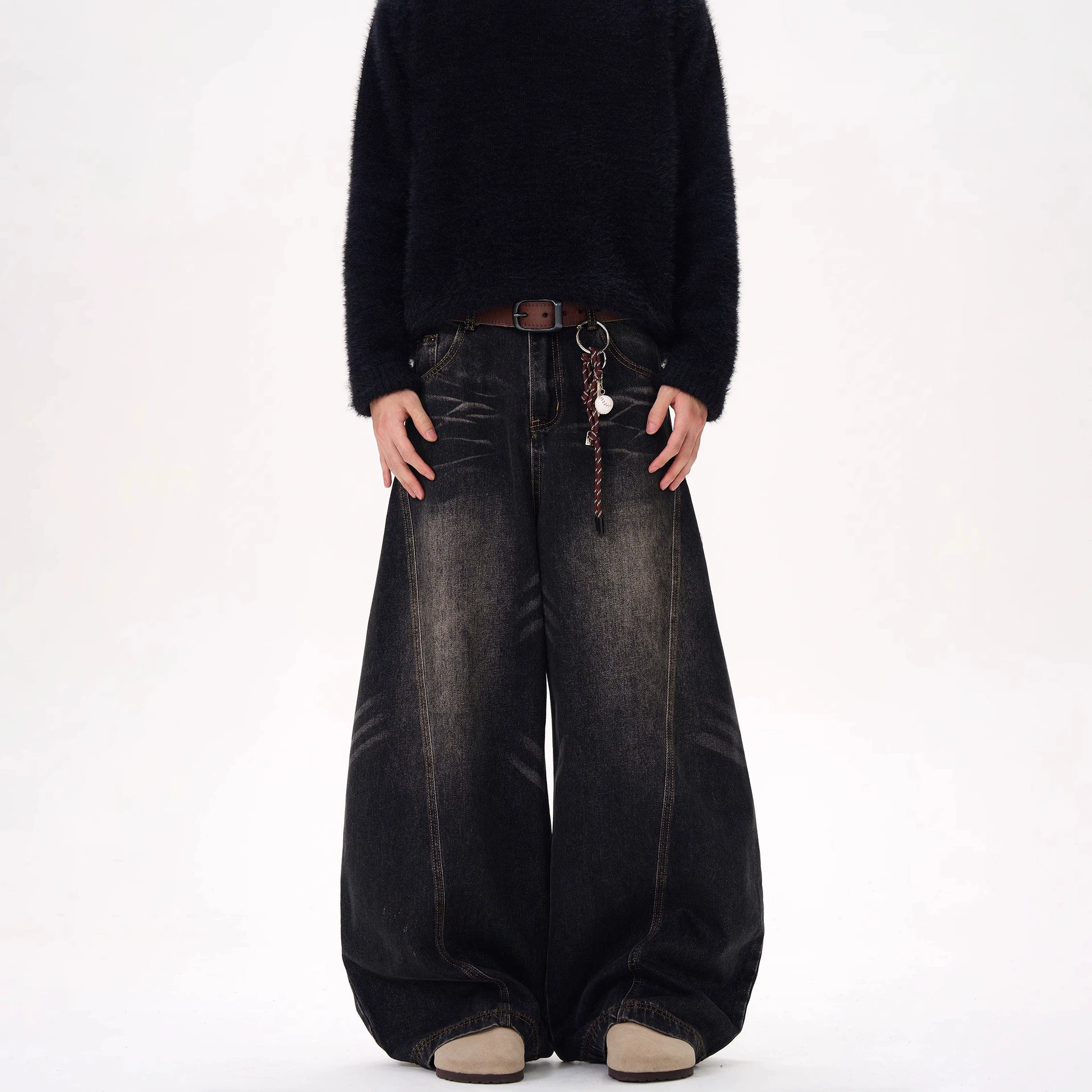 ДжинсыRetro Unisex, свободные прямые широкие штани, американский винтаж стиль, размеры S–XXXL