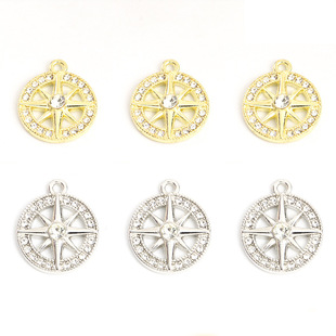 Fashion eight mans star diamond alloy pendant sun star DIY jewelry accessories necklace earrings compass pendant