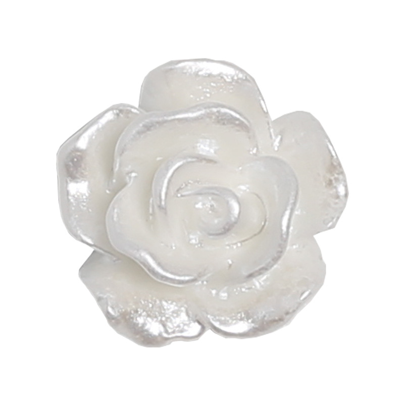 Japanese online popular white rose flower accessories three-dimensional manicure Camellia Pearl small flower nail decorations