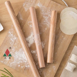 【Whole Wood Integrated】Dumpling Wrapper Rolling Pin Solid Wood Wooden Dough Roller Baking Tool Wooden Rolling Pin