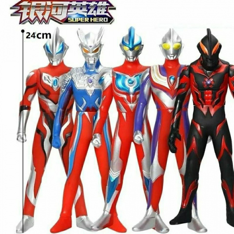 24cm Soft Rubber Toy Diga Zero Monster Children's Galaxy Superman Zeta Geed Doll Set for Boys