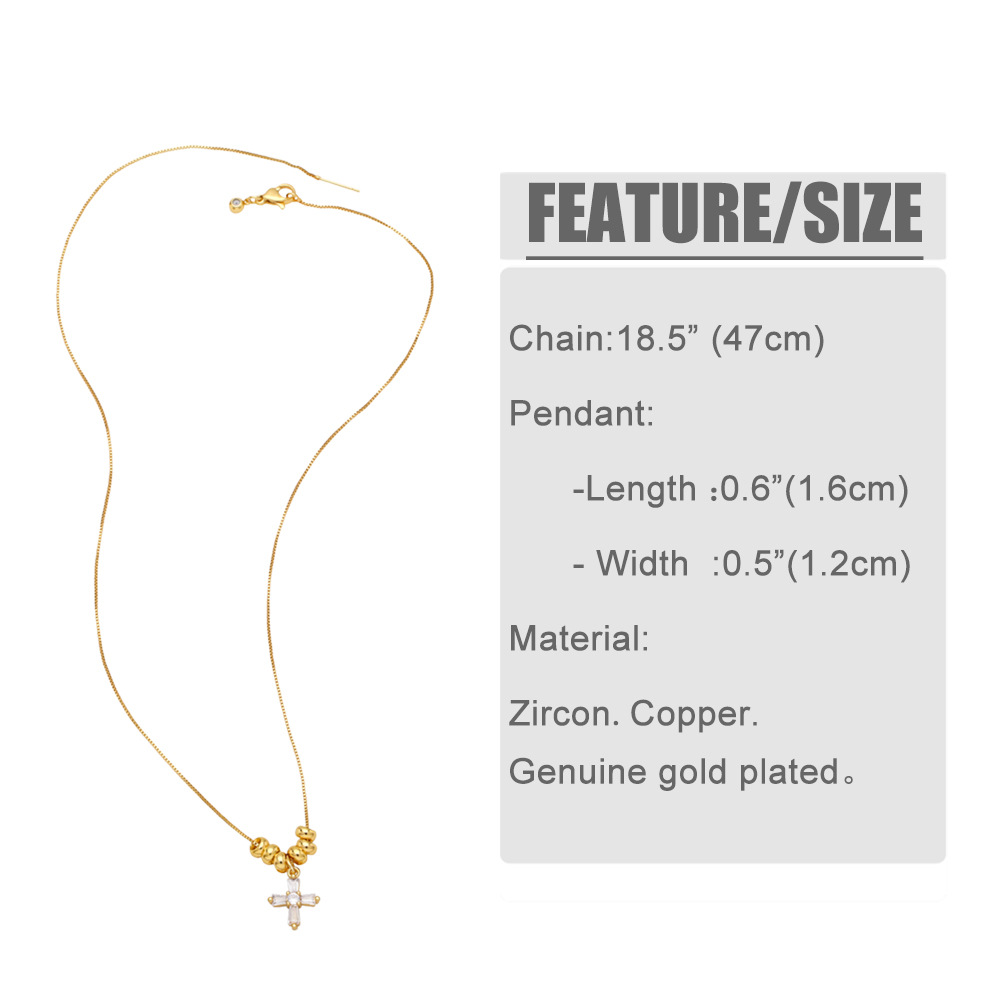 Fashion Zircon Inlaid Cross Heart Sun Clavicle Chain Necklace Wholesale