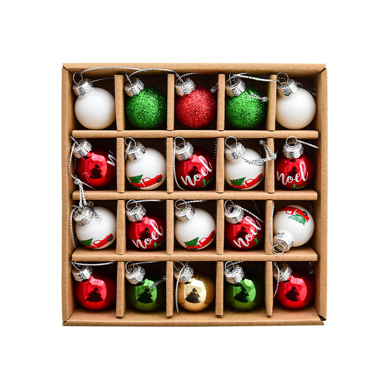 Transfronterizos nuevos colgantes de bola de vidrio pintados de Navidad decoración de árbol de Navidad bola de Navidad decoración de Navidad diseño de escena
